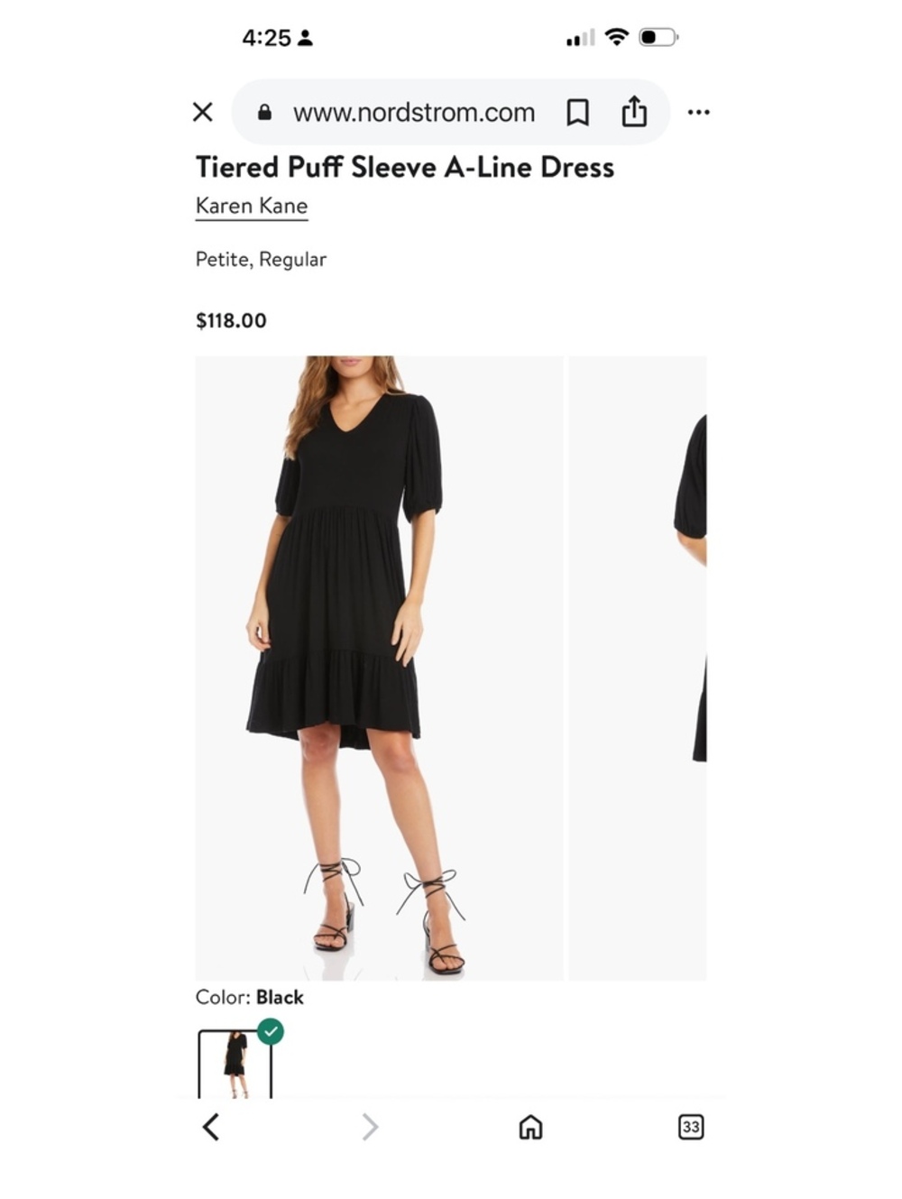 Tiered Puff Sleeve A-Line Dress Karen